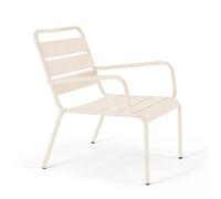 Fauteuil de jardin bas relax acier ivoire - Oviala Palavas