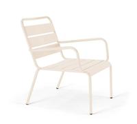 Fauteuil de jardin bas relax acier ivoire Palavas, Oviala