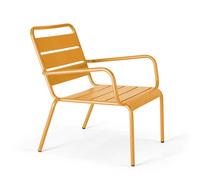 Fauteuil de jardin bas relax acier jaune Palavas, Oviala
