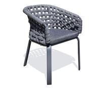 Fauteuil de jardin en corde tissée et aluminium
