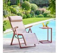 Fauteuil de jardin Decima beige lin/acajou - Hespéride