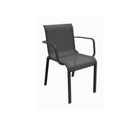 Fauteuil de jardin empilable aluminium et toile - Cauro