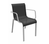 Fauteuil de jardin empilable aluminium et toile - Cauro