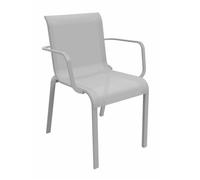 Fauteuil de jardin empilable aluminium et toile - Cauro