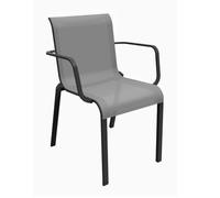 Fauteuil de jardin empilable aluminium et toile - Cauro