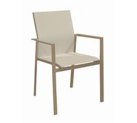 Fauteuil de jardin empilable aluminium et toile - Delia