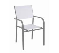 Fauteuil de jardin empilable aluminium et toile - Duca