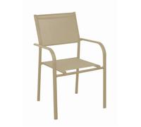PROLOISIRS Fauteuil Empilable Duca - Aluminium et TPEP - Sand et Sand