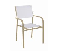 Fauteuil de jardin empilable aluminium et toile - Duca