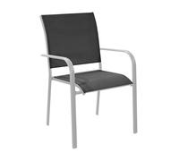 Fauteuil de jardin empilable aluminium et toile - Élégance