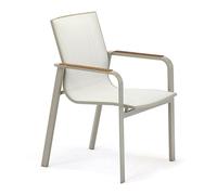 Fauteuil de jardin empilable Aluminium - Rotonde - L.59 x l.62 x H.90 cm - Gris pierre