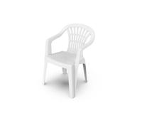 IPAE-ProGarden - Fauteuil monobloc Lyra en plastique - Empilable - Blanc 56x54x80 cm
