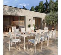 Fauteuil de jardin empilable ""Diese"" argile & ivoire aluminium et texaline - Hespéride