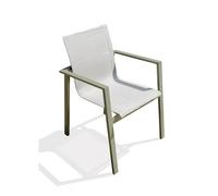 Fauteuil de jardin empilable en alu et toile plastifiéee