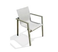 Fauteuil de jardin Miami-ft-kaki en aluminium vert, L 58 x l 58 x H 84 cm G