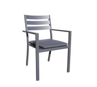 DCB Garden – Fauteuil de jardin empilable – PELOSA – Aluminium – Gris anthracite