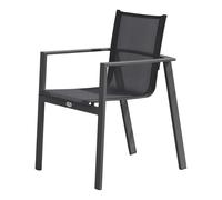 Fauteuil de jardin DCB Garden Miami en aluminium - Coloris gris anthracite - Hauteur 84 cm