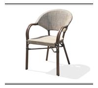DCB Garden – Fauteuil de jardin empilable en aluminium et textilène