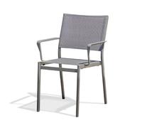 Fauteuil de jardin empilable en aluminium et toile plastifiéee