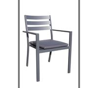Fauteuil de jardin empilable en aluminium - Gris anthracite - PELOSA