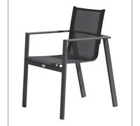 DCB Garden Fauteuil de jardin Miami en aluminium gris anthracite Hauteur 84 cm