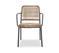 Fauteuil de jardin empilable en corde et acier