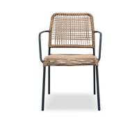 City Garden – Fauteuil de jardin MARCEAU empilable en corde et acier – Gris anthracite