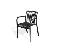 Fauteuil de jardin empilable en Polypropylène - Noir - TIAGO
