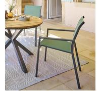 Fauteuil de jardin Essentia aluminium et polyester vert olive H.88 cm