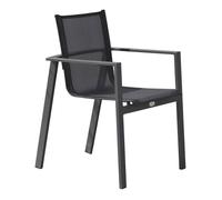 DCB Garden Fauteuil de jardin Miami en aluminium gris anthracite Hauteur 84 cm