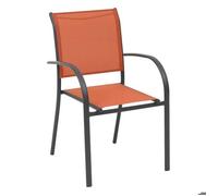 Fauteuil de jardin empilable ""Piazza"" ambre & graphite en aluminium traité en epoxy - Hespéride