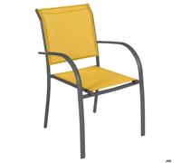 Fauteuil de jardin empilable Piazza Jaune moutarde & Graphite - Jaune moutarde / Graphite - Hespéride