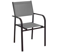 Fauteuil de jardin empilable Proloisirs Duca - Graphite / Perle