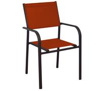 Fauteuil de jardin empilable Proloisirs Duca - Graphite / Sienne
