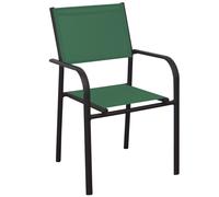 Fauteuil de jardin empilable Proloisirs Duca - Graphite / Vert