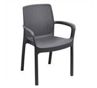 Fauteuil de jardin empilable Regina - Gris anthracite - Polypropylène