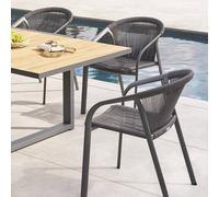 Fauteuil de jardin empilable RIU Anthracite Graphite Aluminium traité époxy Hespéride