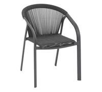Fauteuil de jardin empilable ""Riu"" anthracite & graphite en aluminium traité en epoxy - Hespéride
