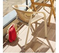 Hespéride - Fauteuil de Jardin Empilable Riu Argile et Beige Anti-Rouille Tissu Déperlant Coussins Déhoussables Mobilier d'Aménagement Terrasse Balcon