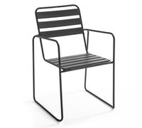 Fauteuil de jardin en acier anthracite - Oviala Touquet