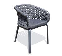 Fauteuil de jardin en corde tissée et aluminium