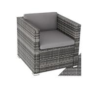 Tectake Fauteuil en rotin Lignano - gris