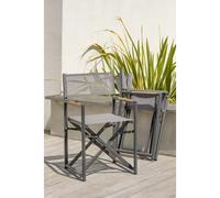 Fauteuil de jardin en toile plastifiée et aluminium - gris anthracite