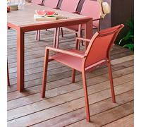 Fauteuil de jardin ESSENTIA Acajou Aluminium traité époxy, Texaline Hespéride