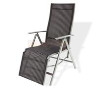 Fauteuil de jardin inclinable Corona, noir