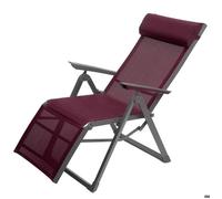 Fauteuil de jardin inclinable ""Decima"" bordeaux & graphite 8 positions en aluminium traoté époxy - Hespéride