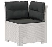Fauteuil de jardin individuel avec coussins aspect rotin PP résistant | Structure en polypropylène texturé, finition résistante à l'eau et au soleil, coussins rotatifs, montage entre deux personnes