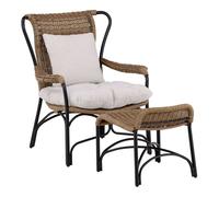 Fauteuil de Jardin "Loreto" 98cm Naturel & Noir