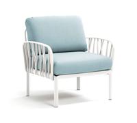 NARDI fauteuil pour l'extérieur KOMODO (Blanc / Glace - Polypropylène fibre de verre et tissu Sunbrella)