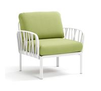 NARDI fauteuil pour l'extérieur KOMODO (Blanc / Avocat - Polypropylène fibre de verre et tissu Sunbrella)